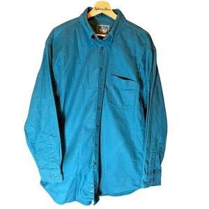 Vintage Woolrich Heavy Cotton‎ Twill Teal Blue Button-Down Shirt
